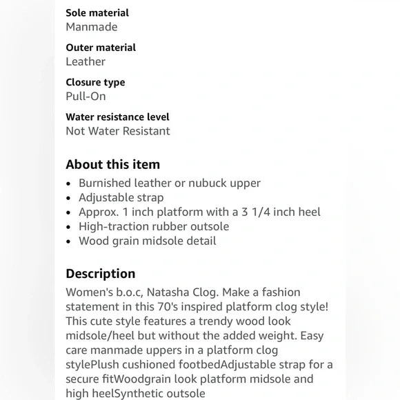 b.o.c Women’s Natasha Clog in Natural Size 6 - Picture 4 of 12